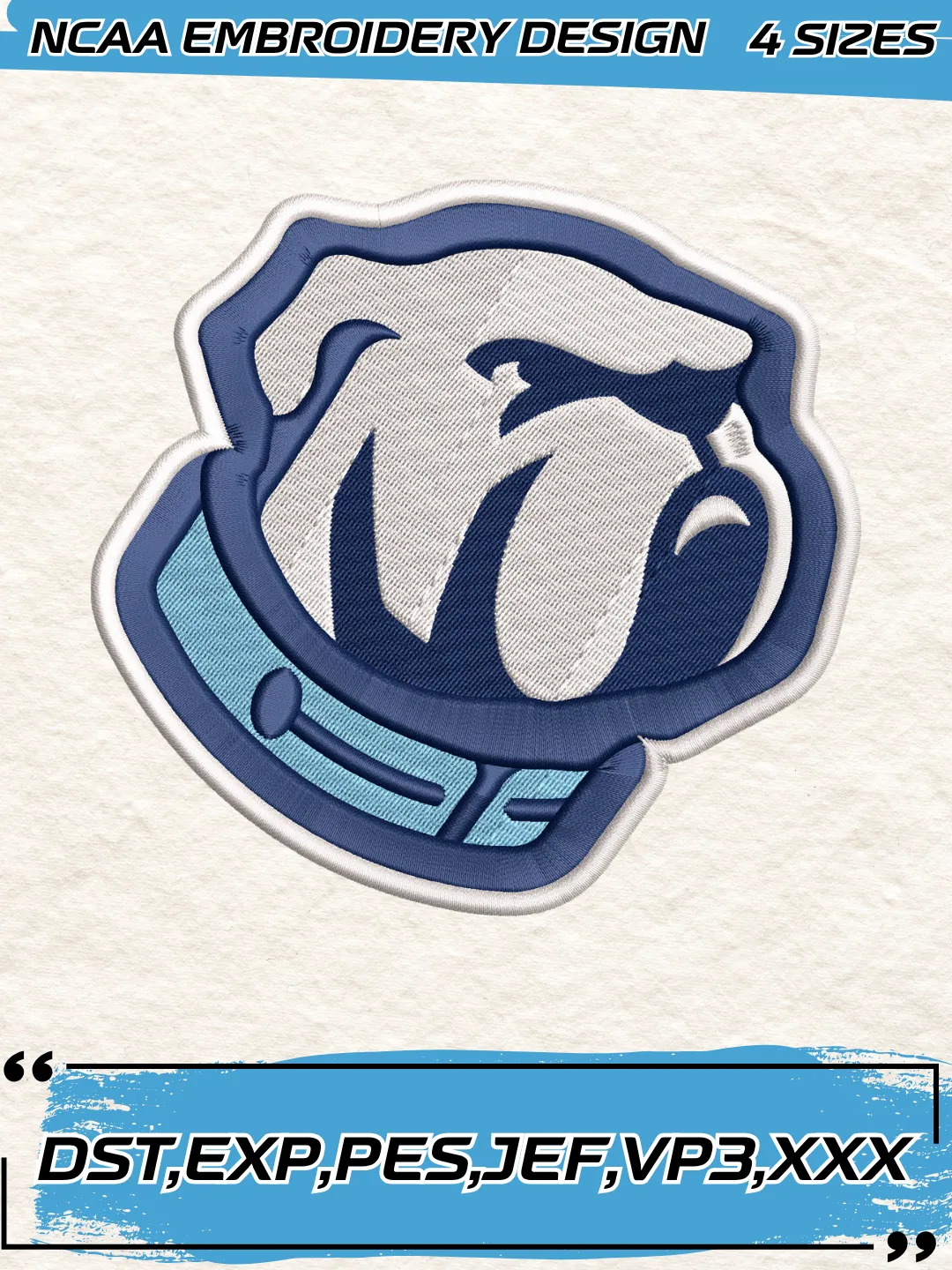 The Citadel Bulldogs Secondary Logo Embroidery Design,NCAA Logo Embroidery Design,Machine Embroidery Design File,4 Sizes, Digital Download