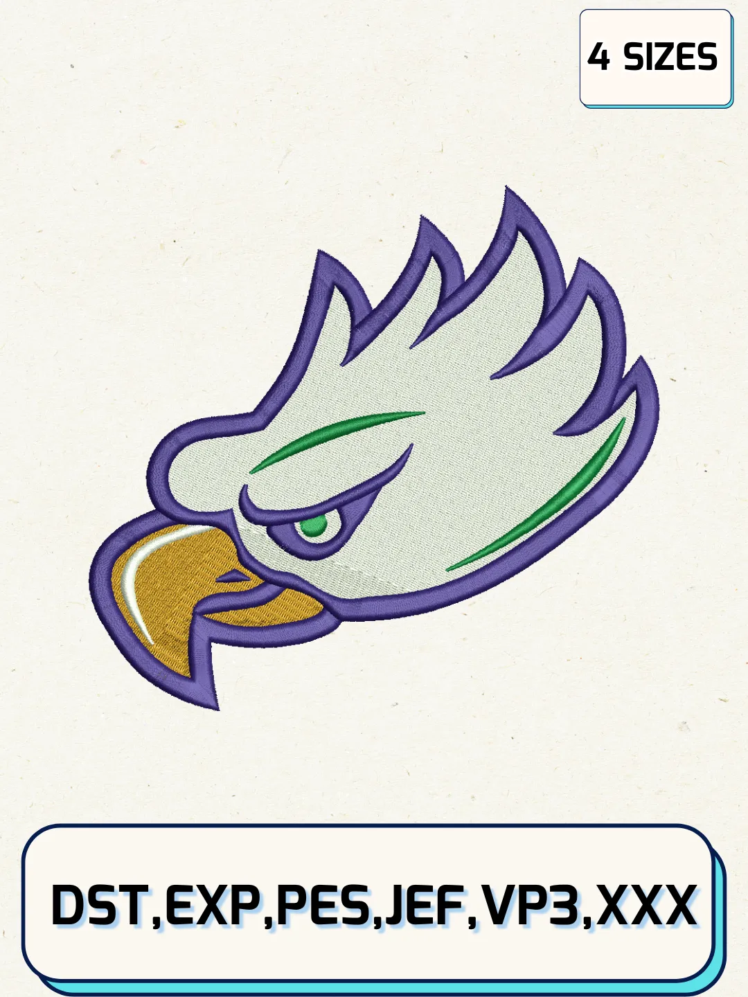 Florida Gulf Coast Eagles Logos Embroidery Design Files, NCAA Logos ...