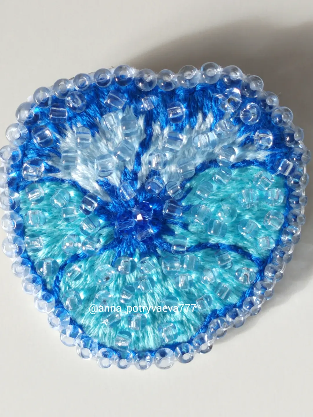 Beaded brooch "Pansies"