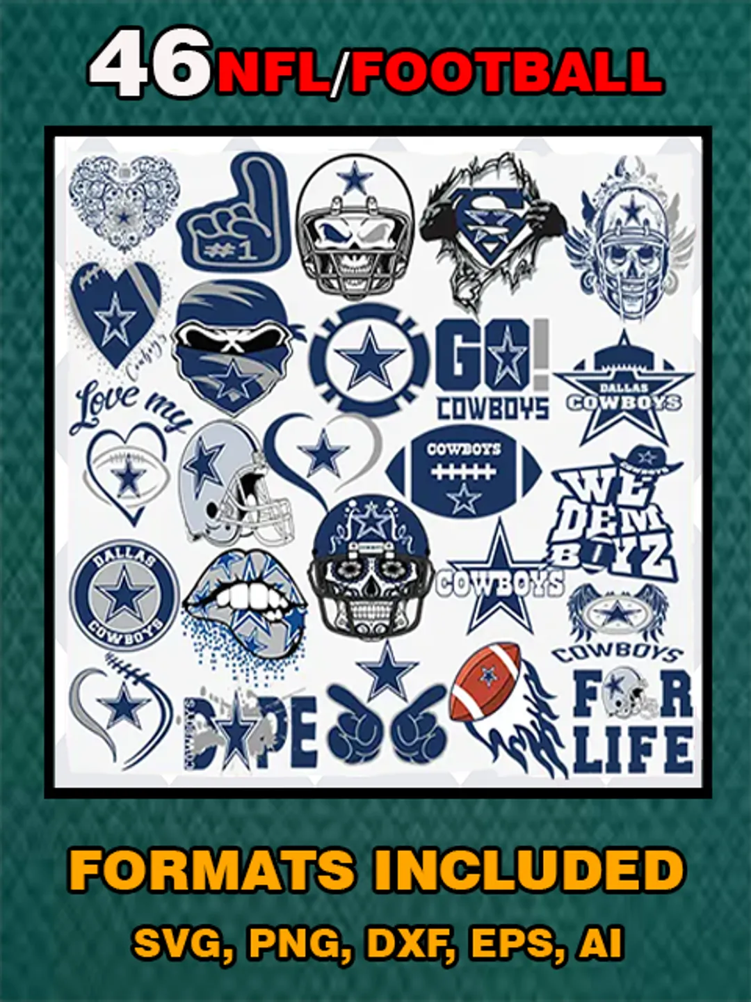 Dallas Cowboys SVG PNG, NFL Cowboys Star Logo Cricut