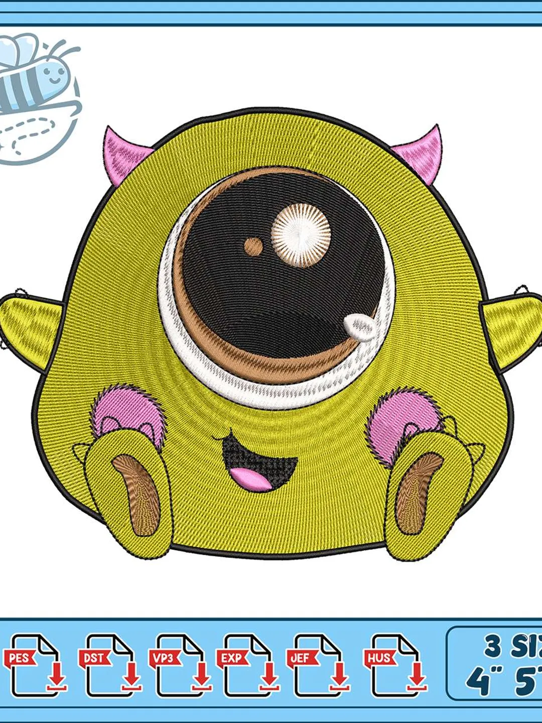 Monster Embroidery Pattern Monster Flower Machine Embroidery Design – Cute & Spooky Digital ...