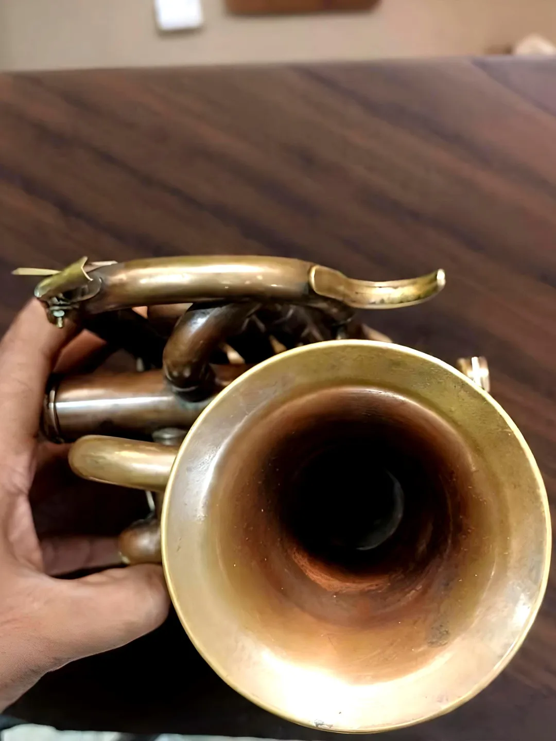 Mini Bugle Antique Brass Mini Trumpet | Pocket Bugle Horn, Music Decor