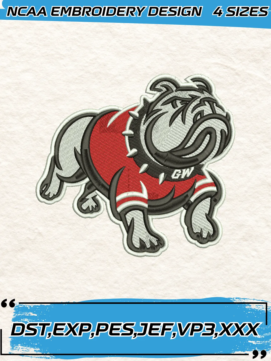 Gardner-Webb Bulldogs Logo Embroidery Design,NCAA Logo Embroidery Design,Machine Embroidery Design File,4 Sizes, Digital Download
