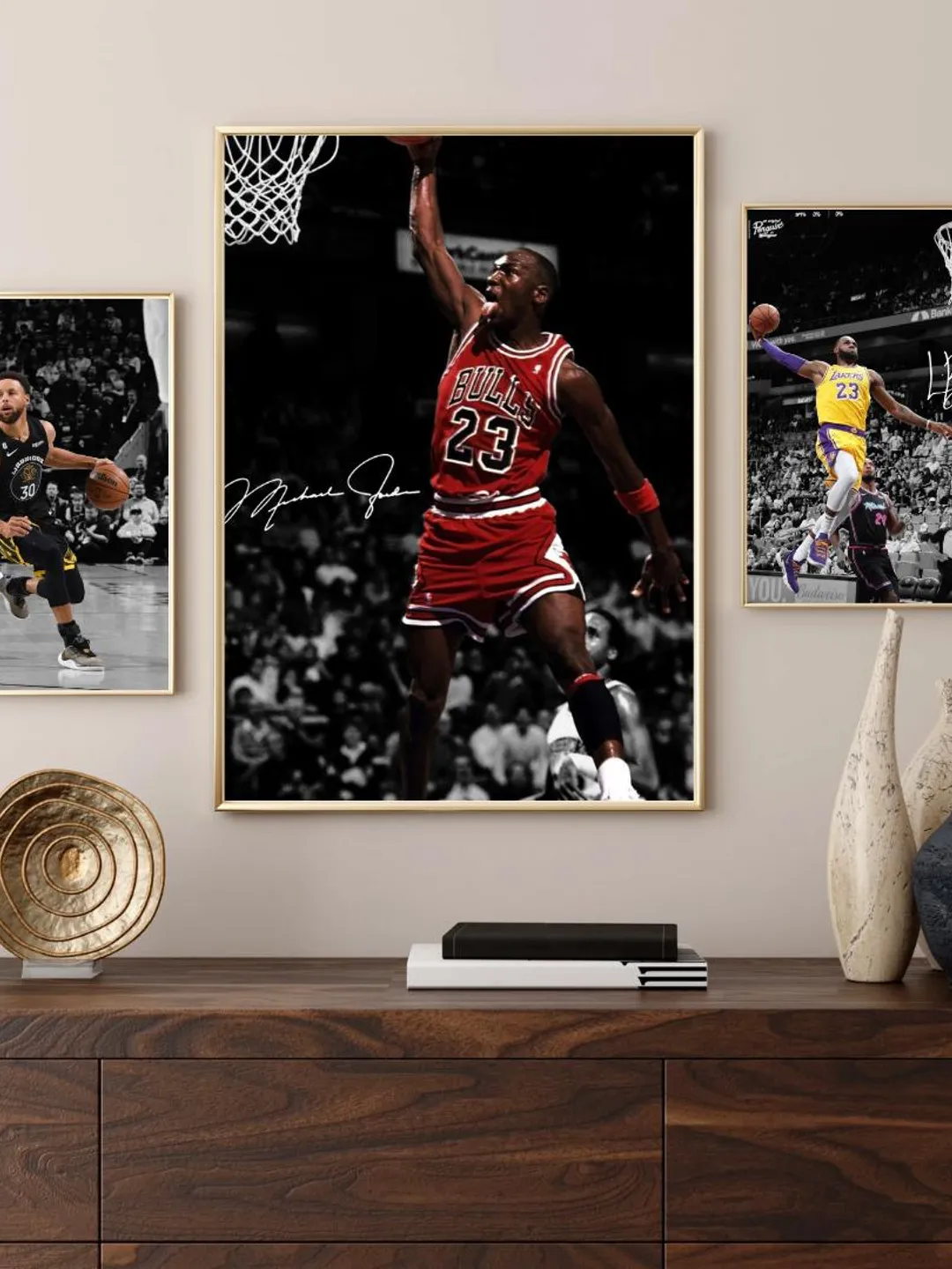 LeBron James, Stephen Curry, Luka Doncic NBA Legends Poster (Digital Print)