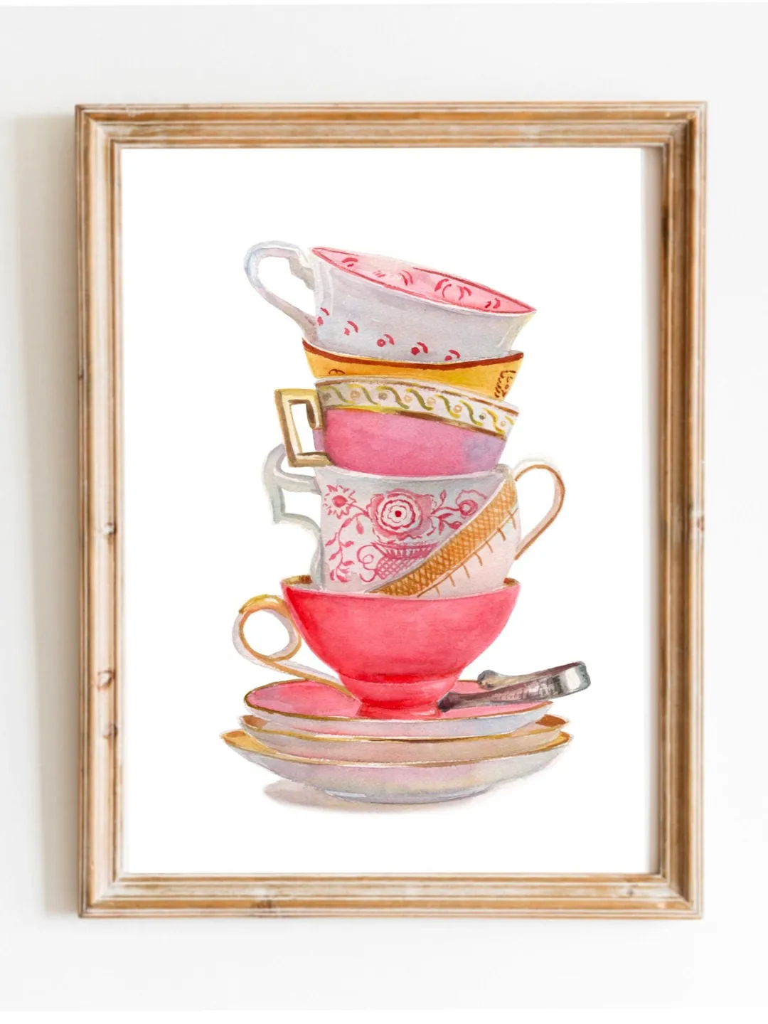 Tea Cup Wall Art Watercolor Painting Print Tea Lovers Gift Kitchen Art Mother Daughter Gift Cups Painting Gift For Tea Lover Wall Art Print