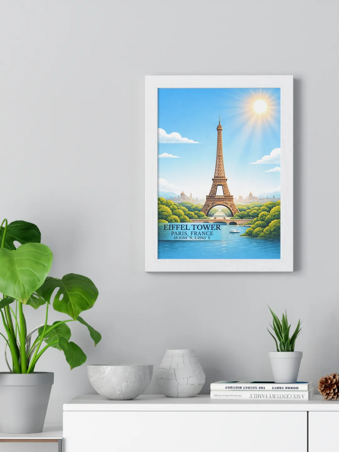 Eiffel Tower Paris Poster Vintage Travel Wall Art France