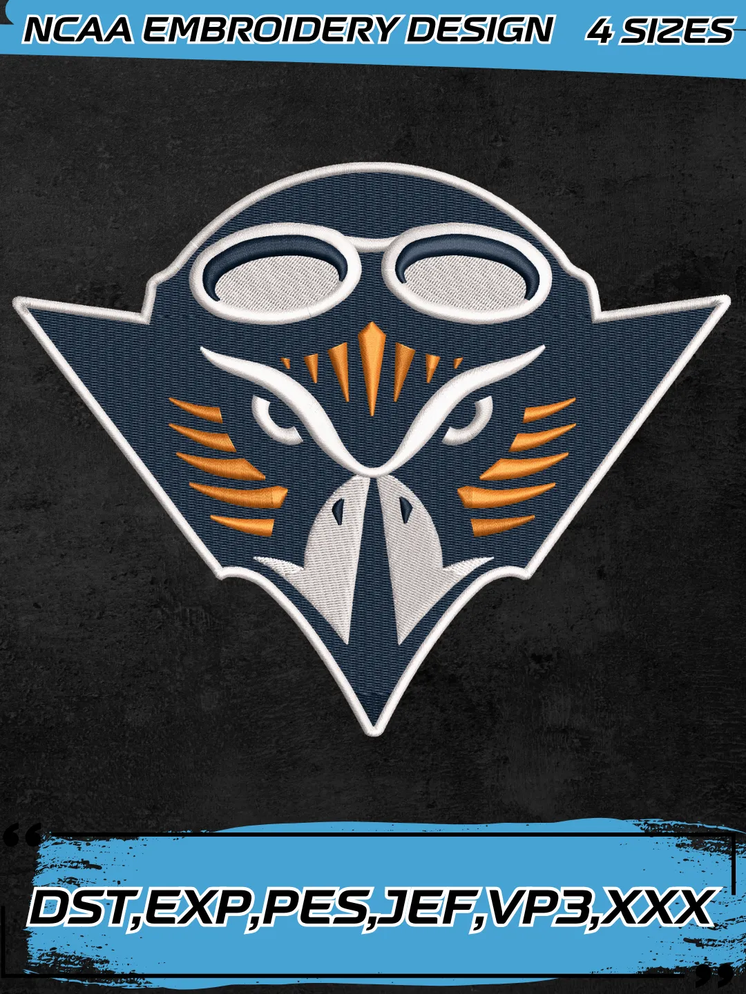 UT Martin Skyhawks Logo Embroidery Design,NCAA Logo Embroidery Design,Machine Embroidery Design File,4 Sizes, Digital Download