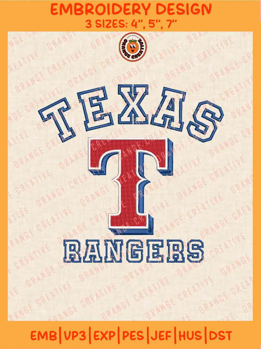 MLB Texas Rangers Team Name Logo Embroidery Files, MLB Rangers Team Embroidery Designs, Baseball Team Team Machine Embroidery Files, MLB Machine Embroidery, Digital Download
