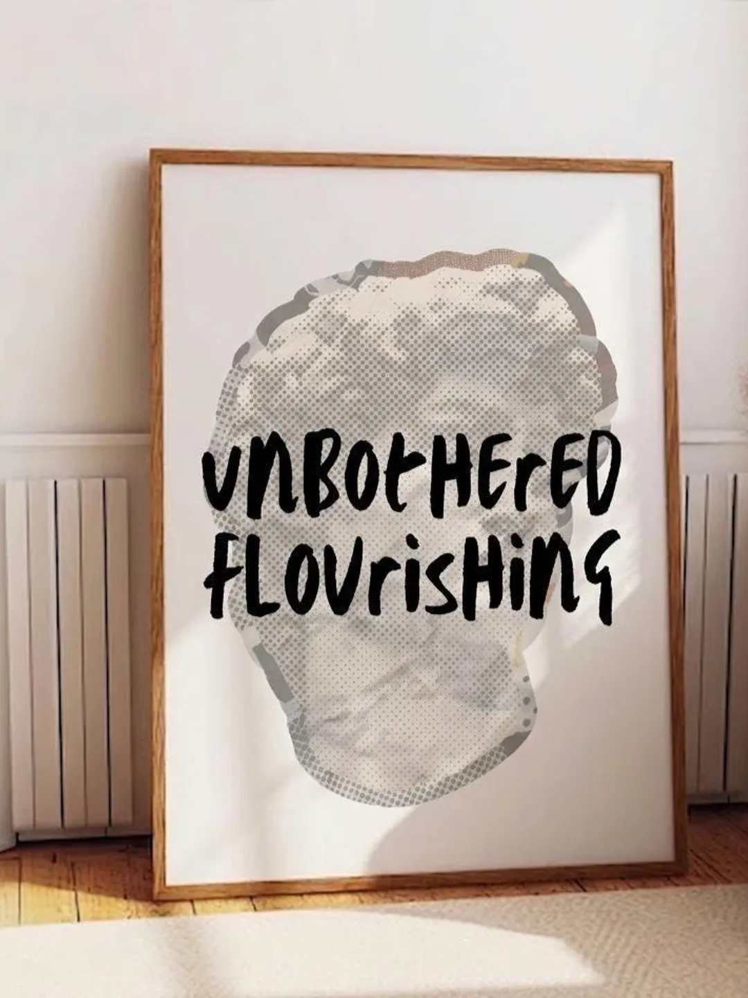 Unbothered Flourishing Wall Art | Motivational Quote Print | Minimalist Bedroom Decor | Printable Download