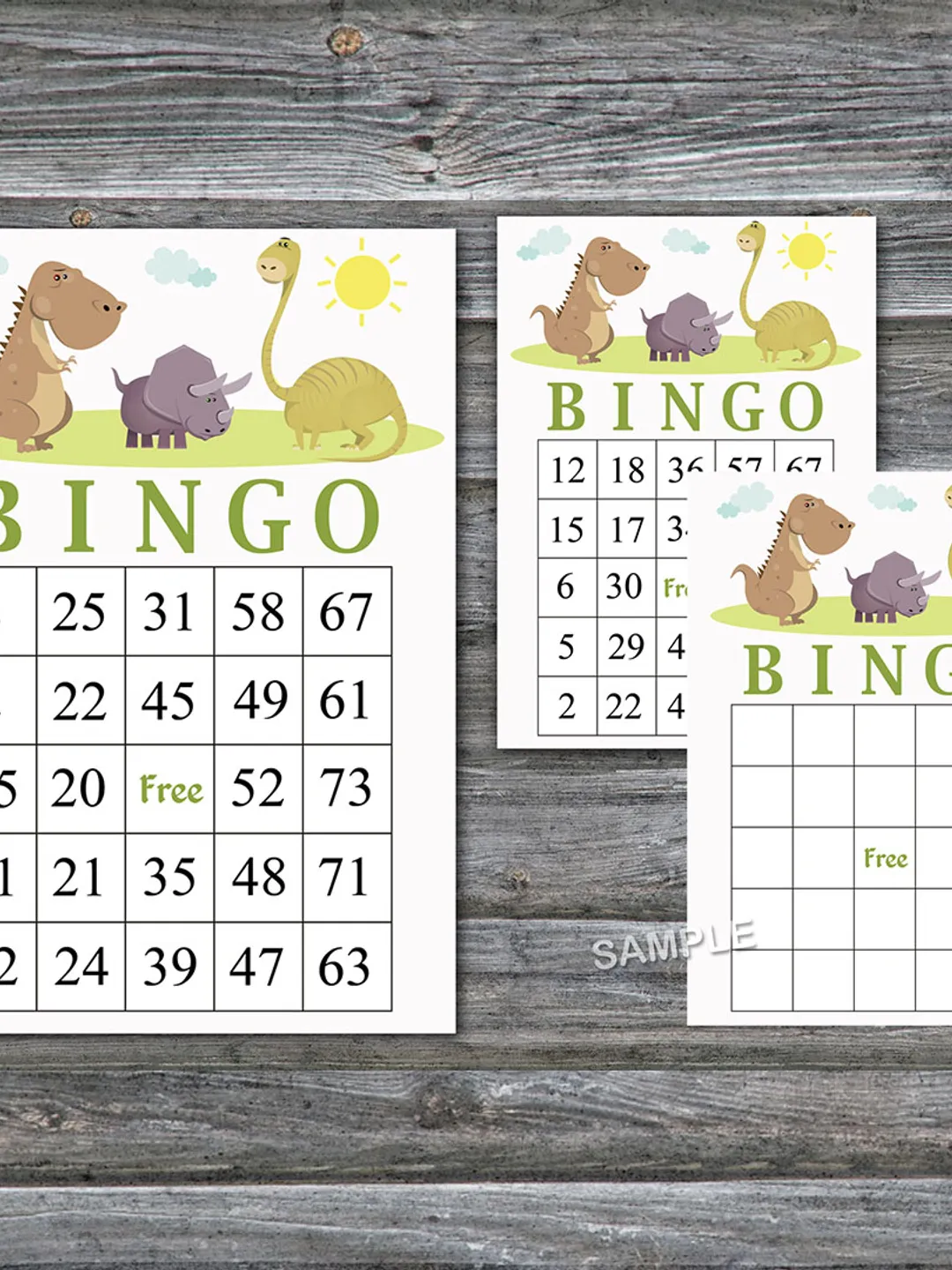 Dinosaur bingo cards,Dino bingo game,Dinosaur Printable bingo cards,60 Bingo Cards,INSTANT DOWNLOAD--372