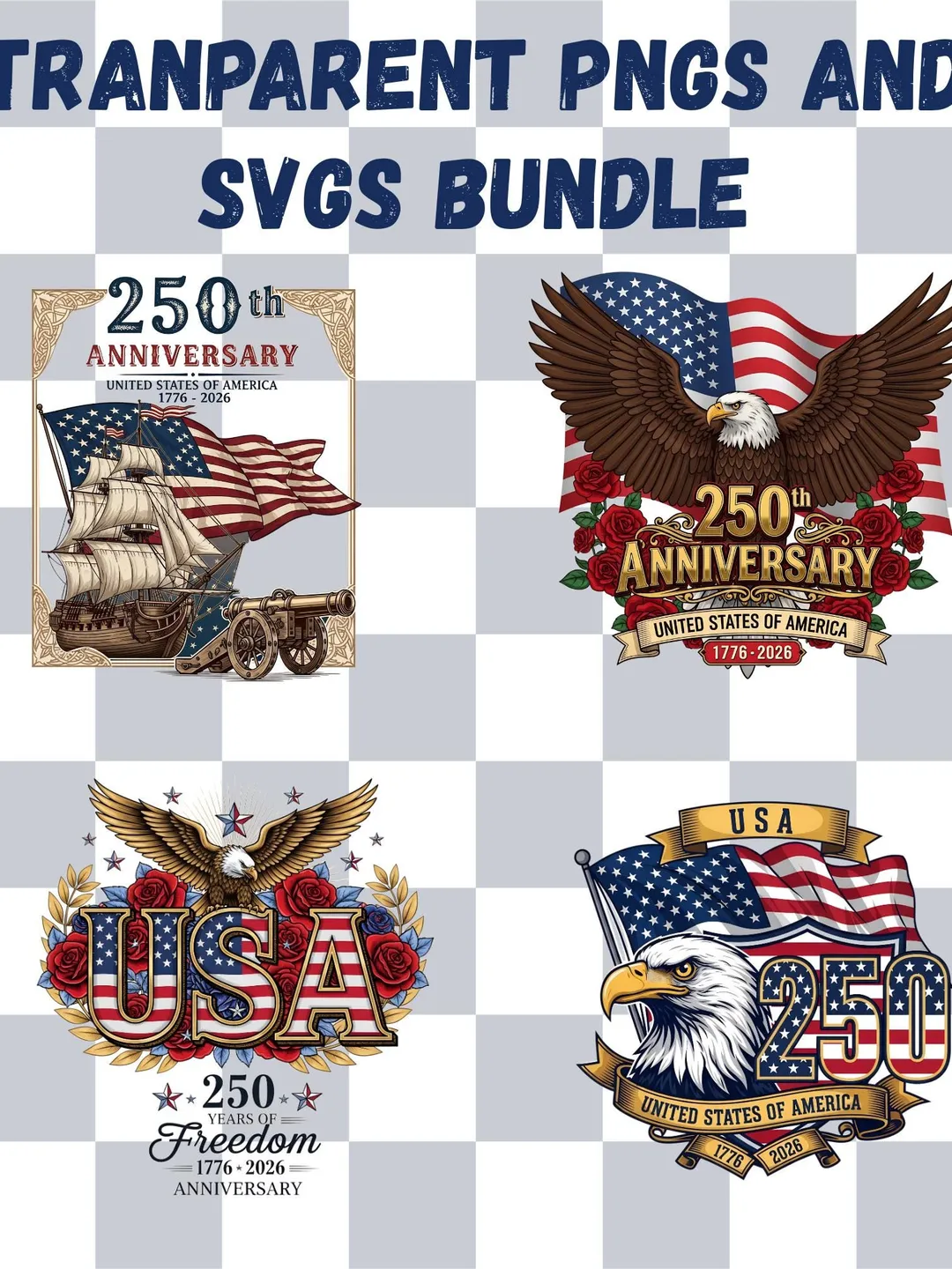 250th Anniversary Svg Png Bundle, USA Png, 4th of July Bundle Png ...