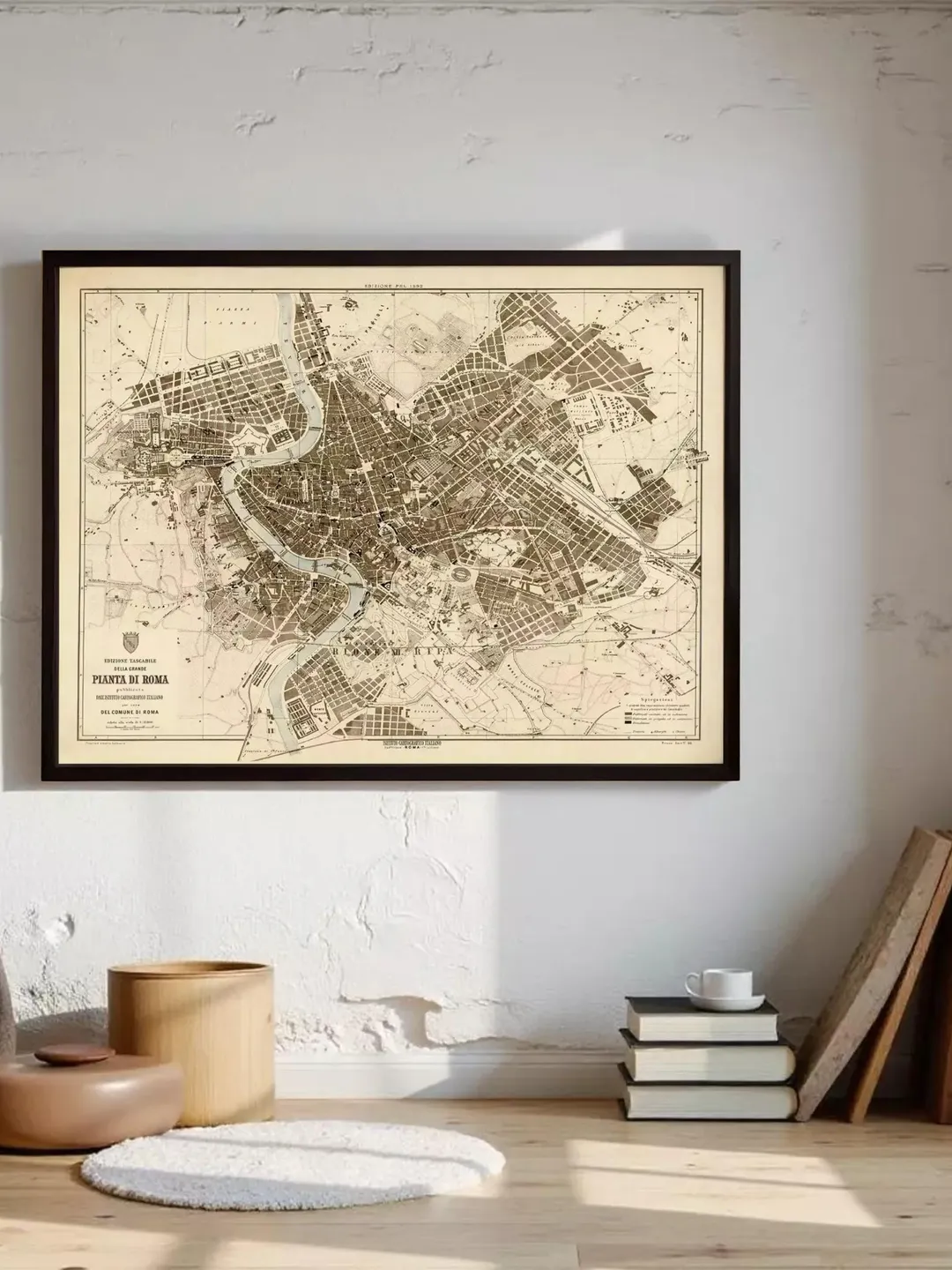 Vintage Rome Italy Map Print | 1892 Antique City Plan