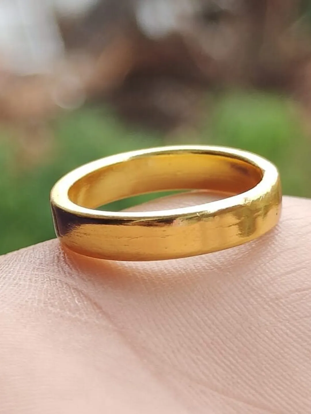 Minimalist Gold Band Ring: Stackable Stainless Steel Wedding Ring
