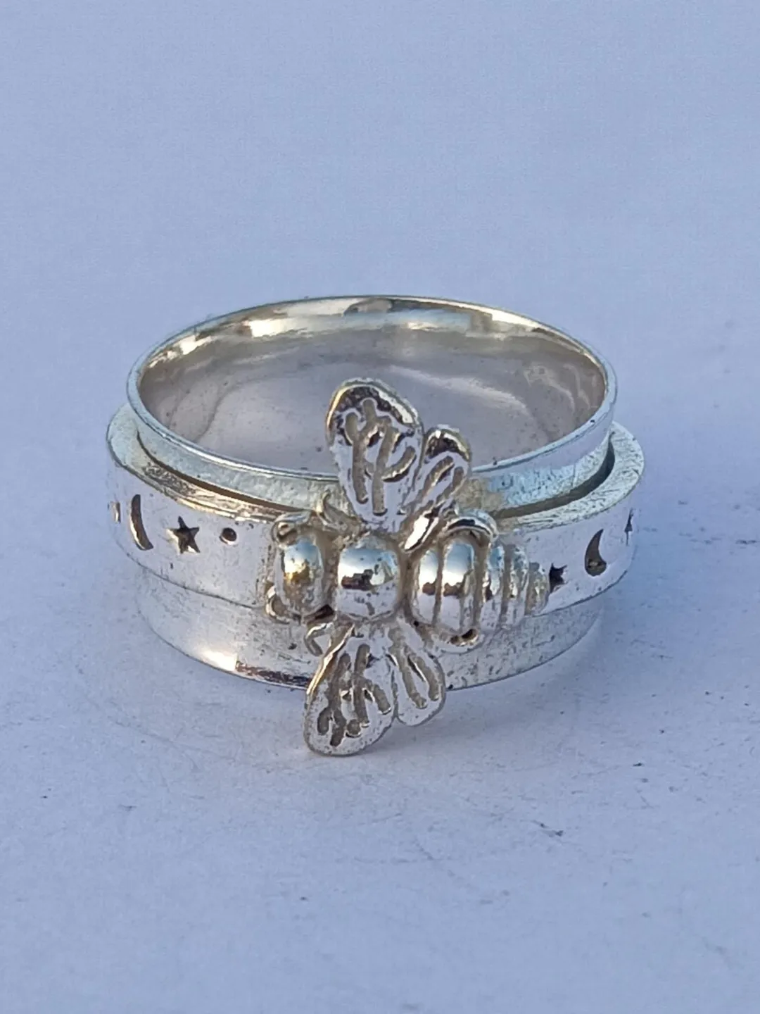 Hone Bee Spinner Ring, Beautiful Gifts Ring, Handmade Ring, 925 Sterling Silver Ring, Designer Ring, Meditation Gifts Ring, Worry Ring,