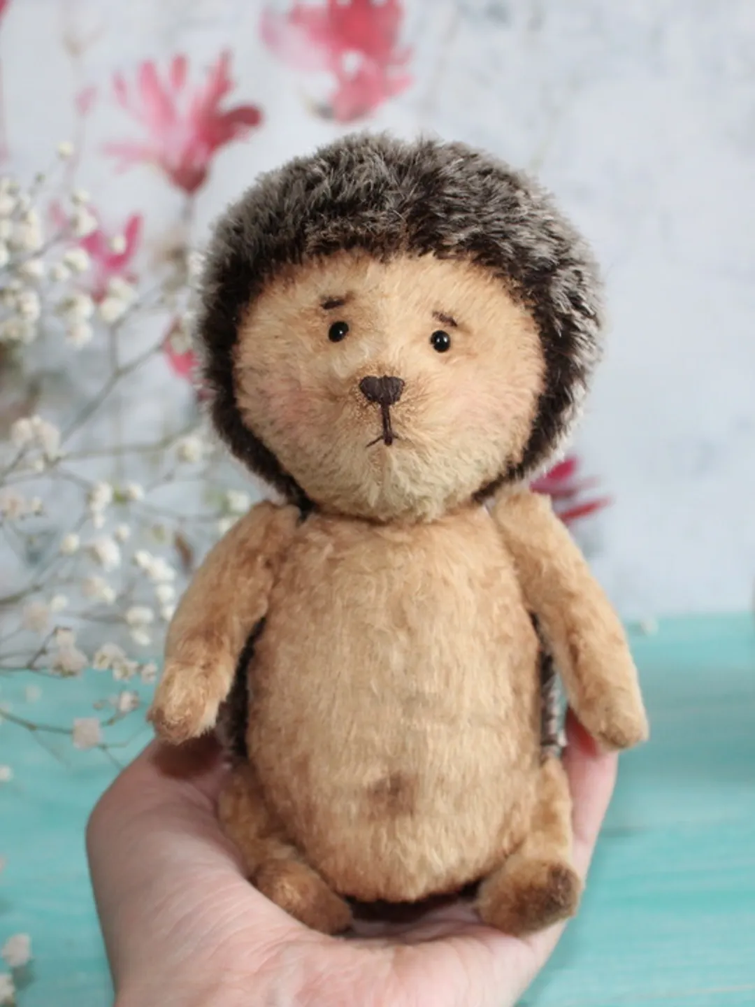 OOAK teddy toy – Stuffed Hedgehog toy – Collectible toy  - birthday gift