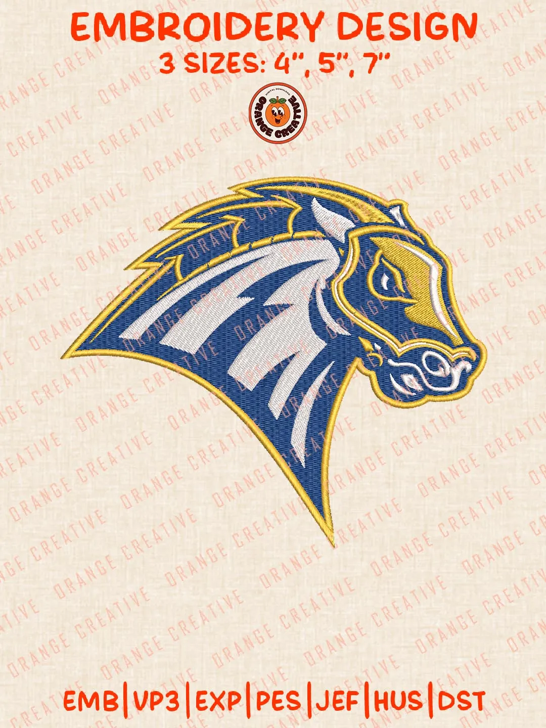 New Haven Chargers Mascot Embroidery Design, NCAA Logo Embroidery Design, Machine Embroidery Design File, 4 Sizes, Digital Download