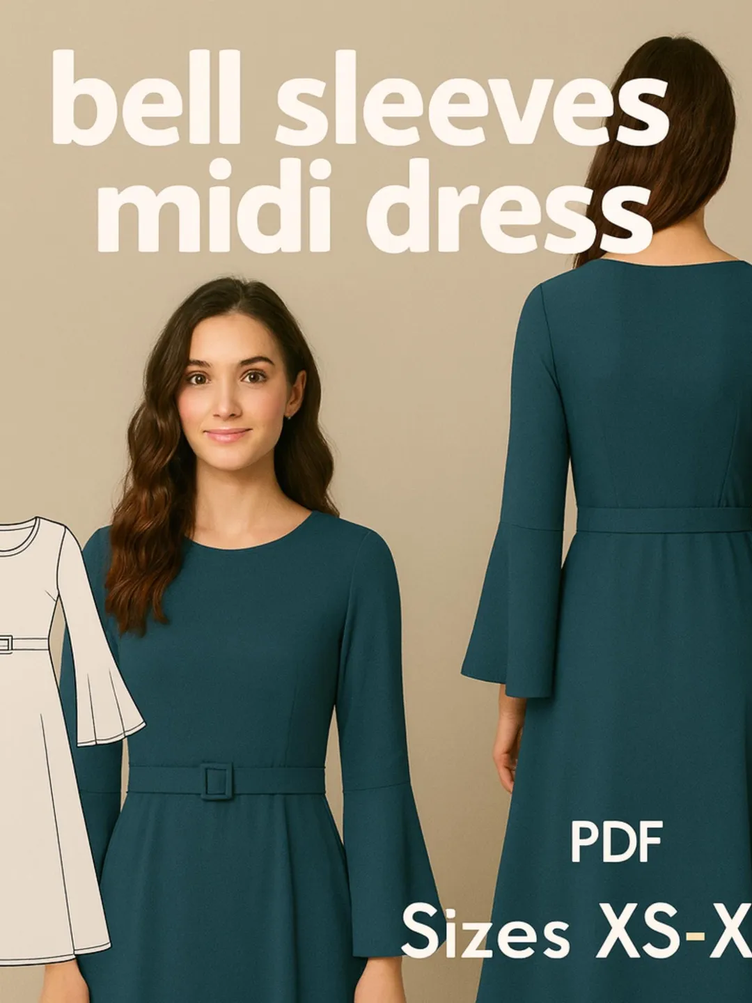 flowy dress sewing patterns Wrap Maxi Dress Sewing Pattern PDF, V Neck Boho Dress Pattern, Flutter  Sleeve Dress, Flowy Dress Pattern, Women Sewing Pattern XS-5XL