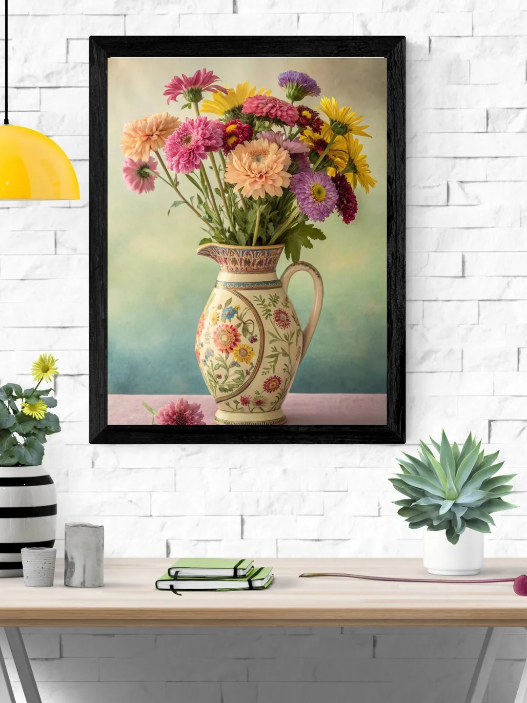 Floral Vase Art Print Set of 4: Modern Colorful Flower Decor (Digital ...