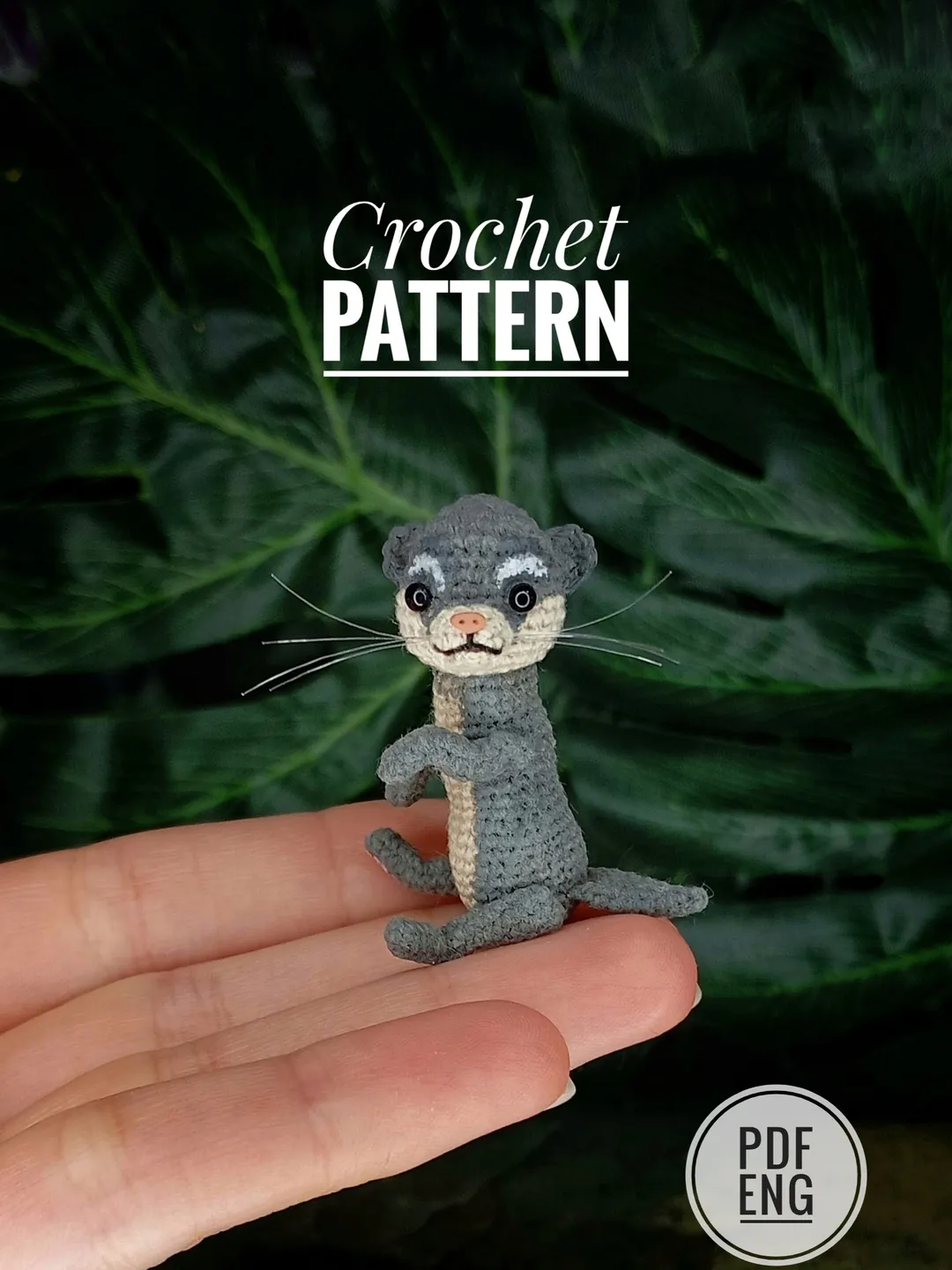 Crochet pattern amigurumi. Crochet pattern miniature otter. Miniatute toy. Amigurumi. Toy for doll