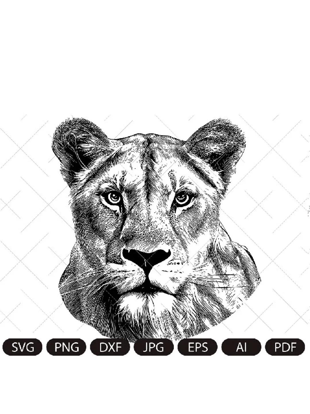 Lioness head SVG, Lion face Svg, Wild cat Svg, Lion silhouette, Lioness portrait Svg, wild Lioness Svg, Svg cut file, Lion clipart