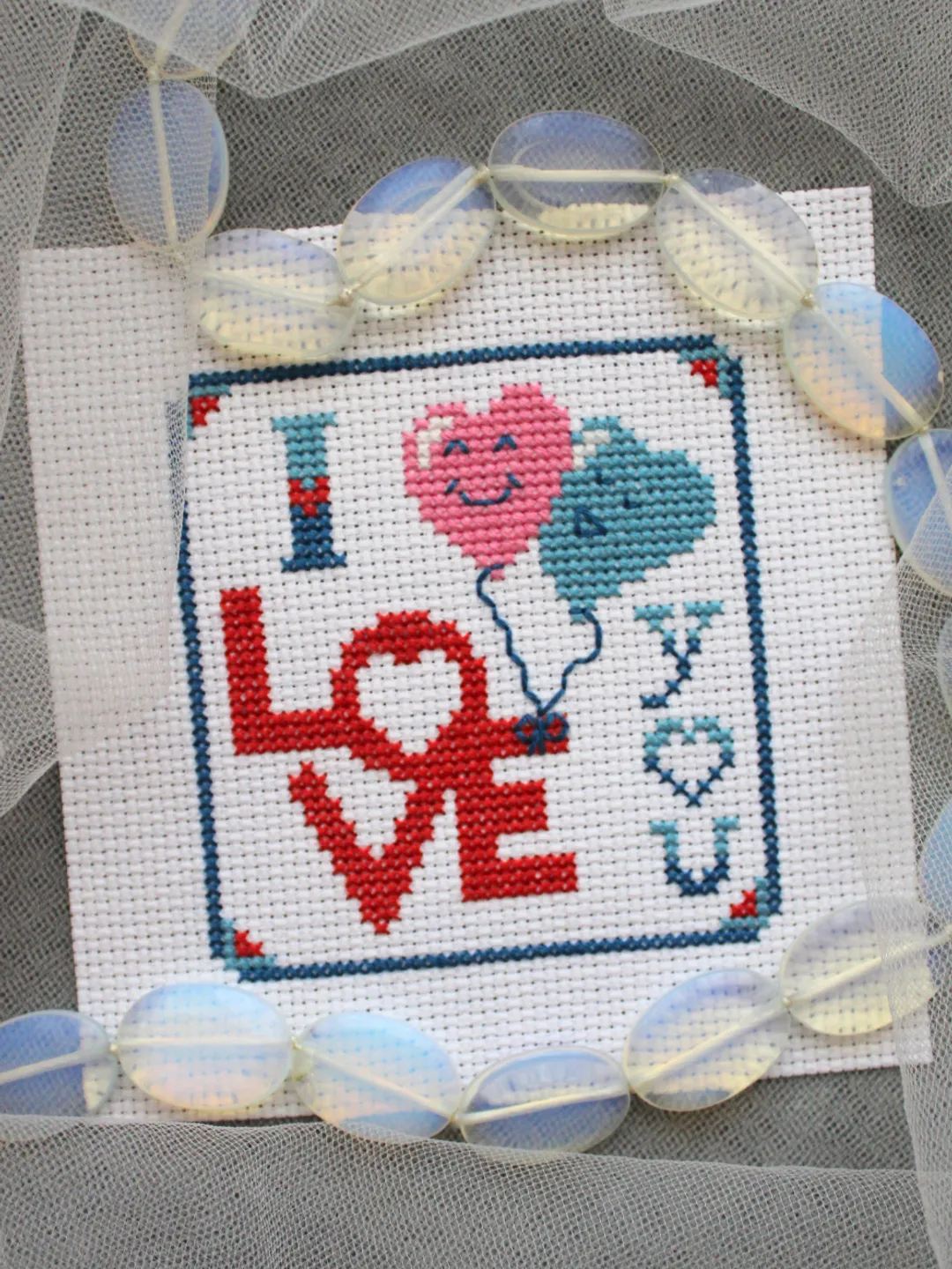 Cross stitch pattern I Love You, easy cross stitch chart PDF