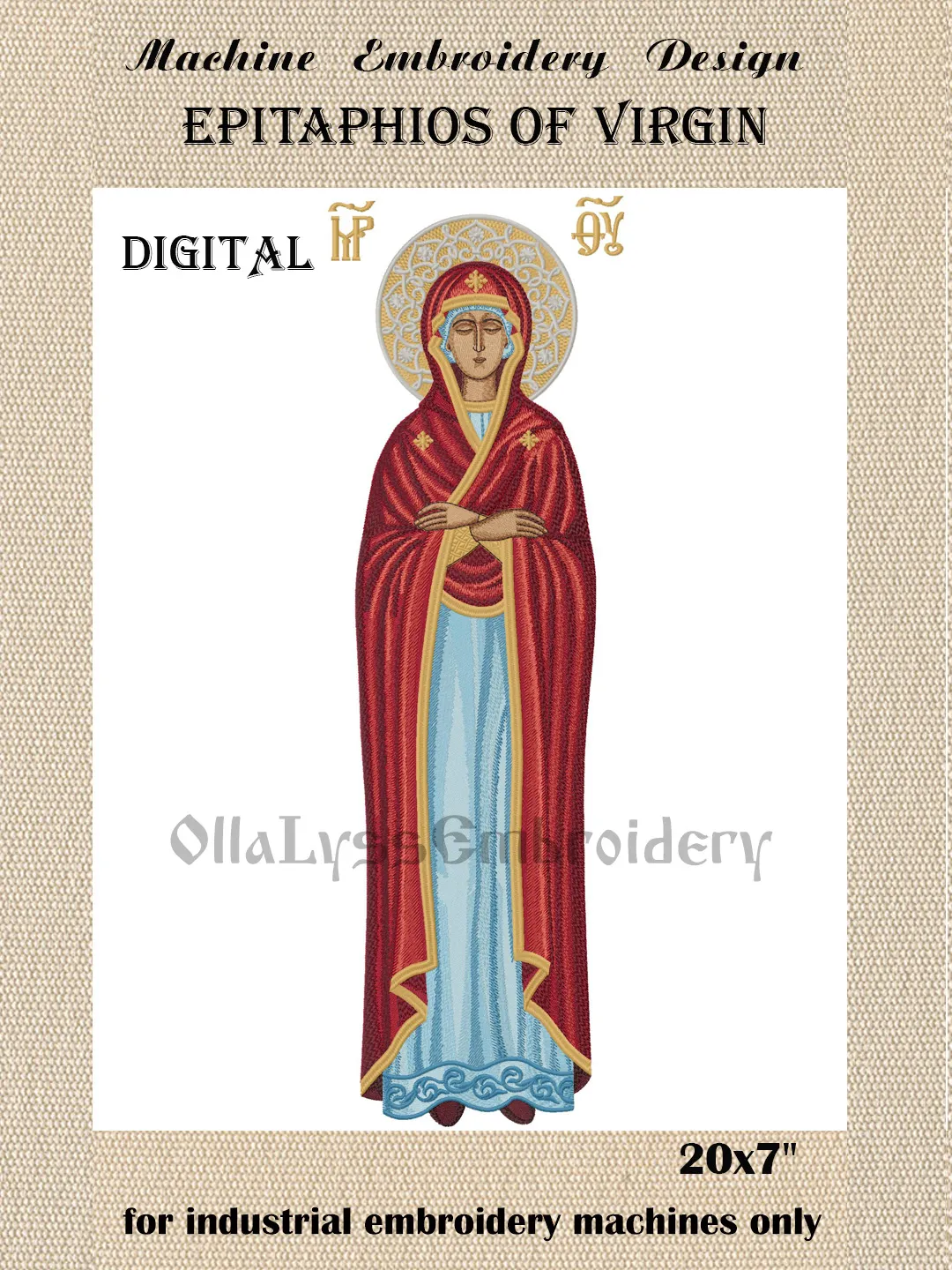 Epitaphios of Virgin embroidery design