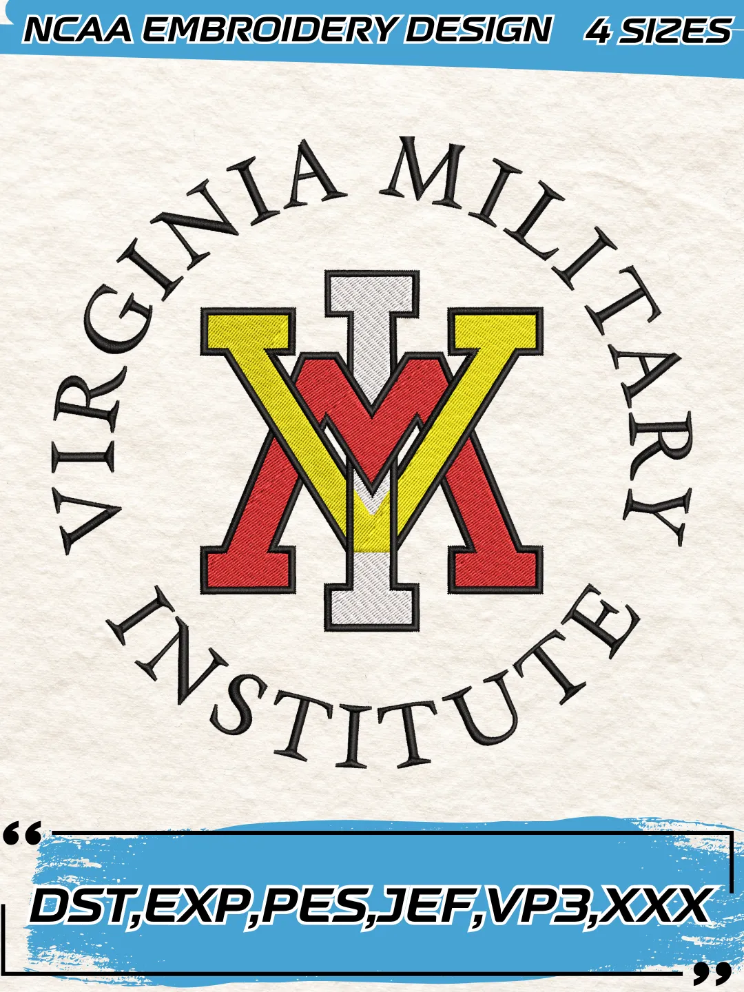 VMI Keydets Logo Embroidery Design,NCAA Logo Embroidery Design,Machine Embroidery Design File,4 Sizes, Digital Download