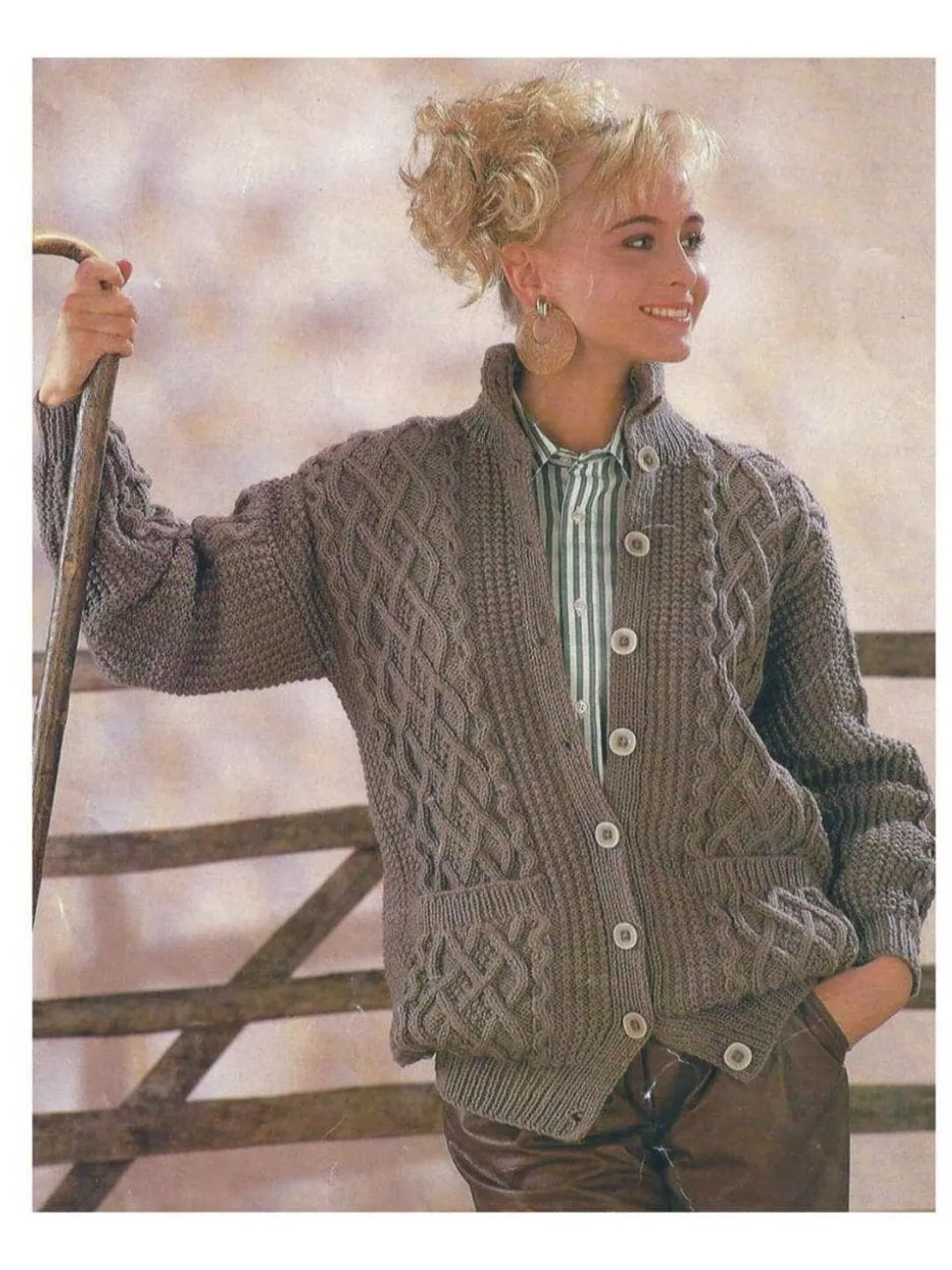 Cardigan jacket knitting pattern women ladies cable aran cardigan knitting pdf instant download