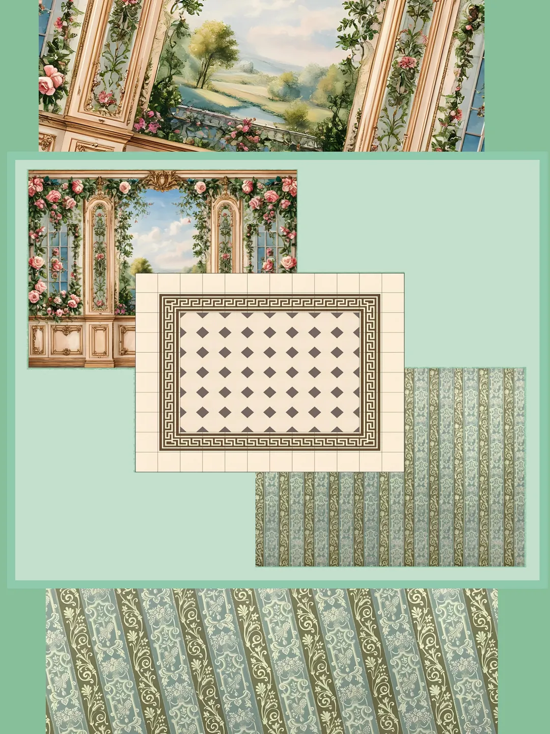 Digital printing. Wallpaper for a dollhouse. 1:12. Author's design.