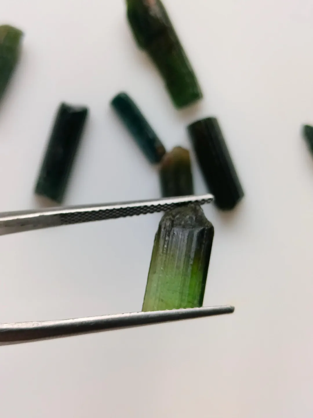 Raw Green Tourmaline Gemstone Pencil Rods: Uncut Healing Crystals ...