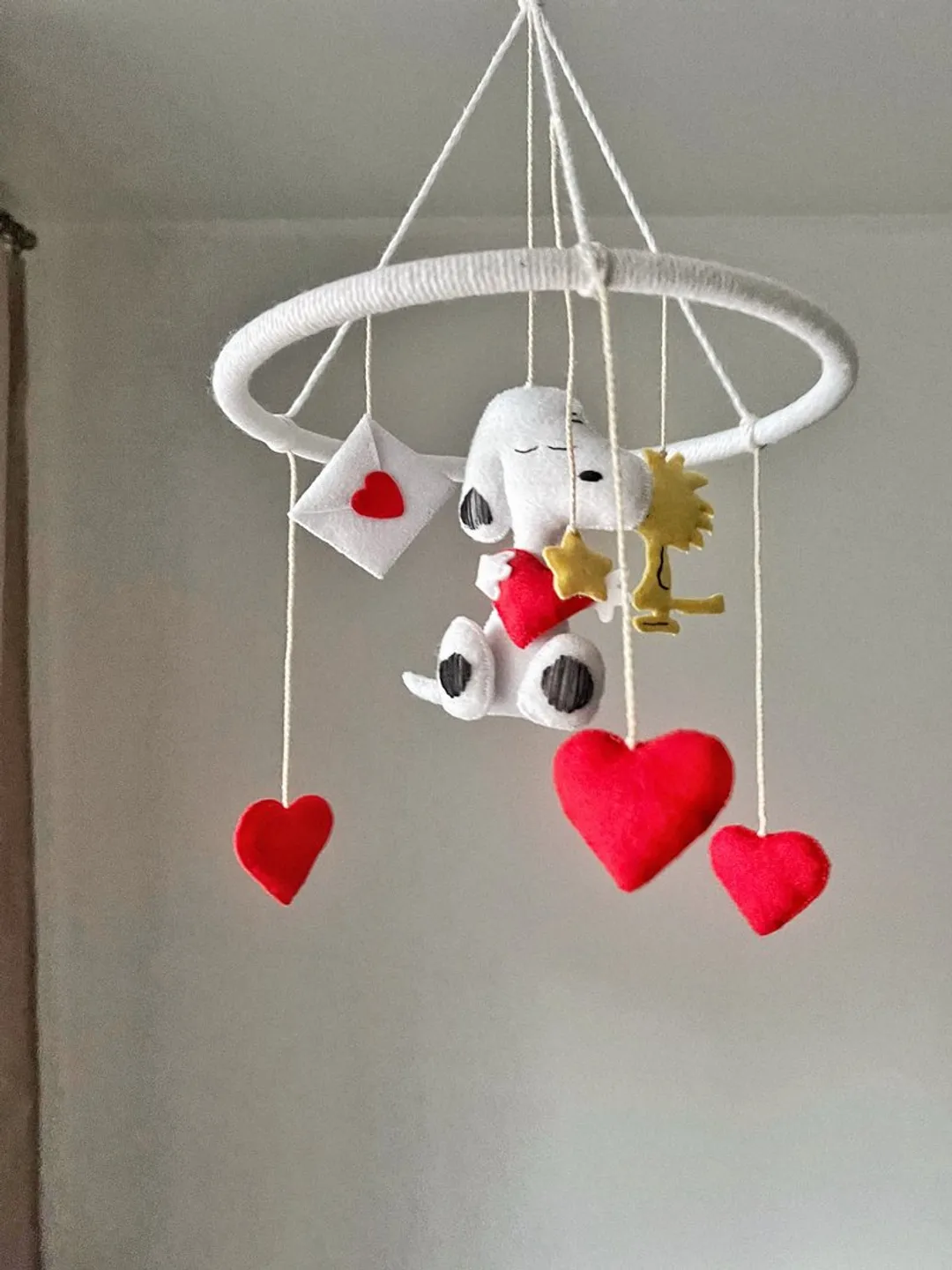 Snoopy Baby Mobile Charlie Brown Mobile Baby Crib Mobile Nursery Mobile Felt