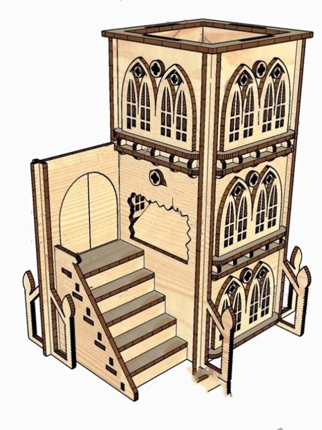 Digital Template Cnc Router Files Cnc Tower Files for Wood Laser Cut ...