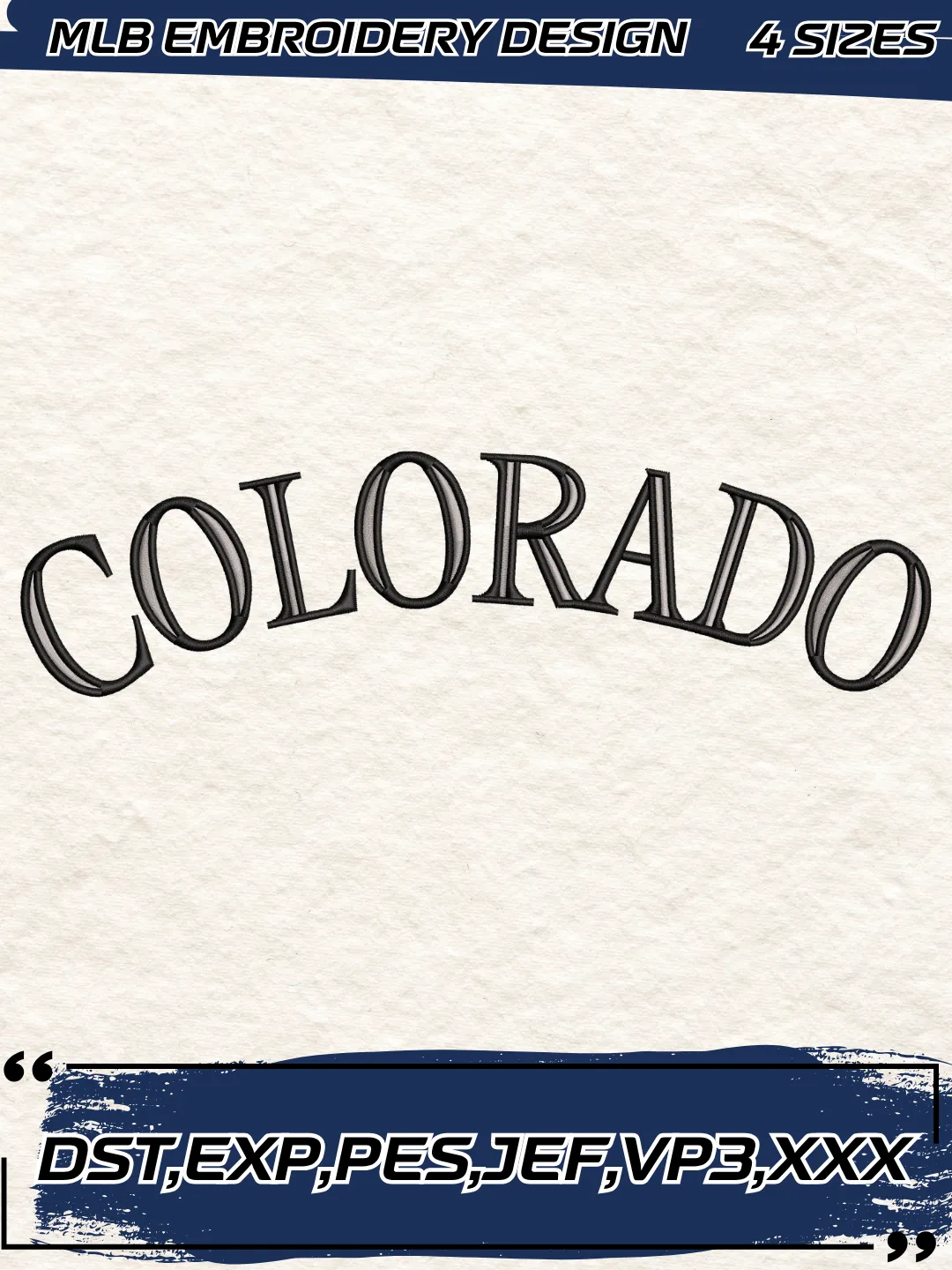 Colorado Baseball Embroidery Design - Jersey Logos - Machine Embroidery File