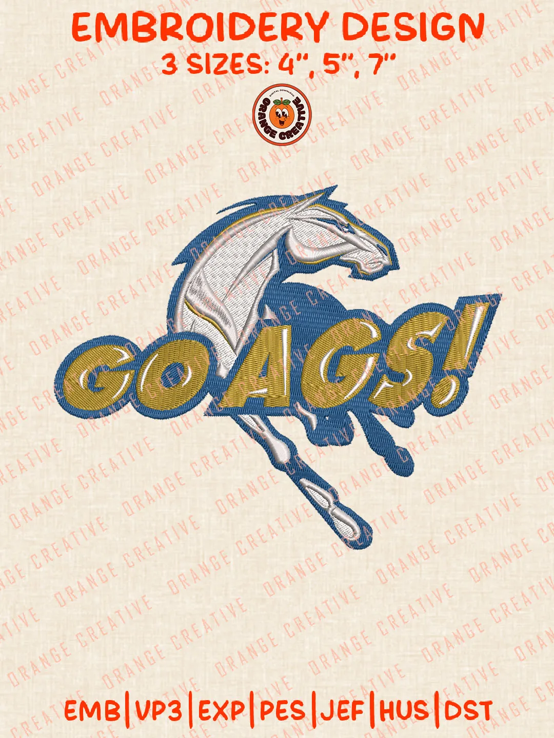 NCAA Goags Mascot Logo Embroidery Files, NCAA UC Davis Aggies Team Embroidery Designs, Football Team Machine Embroidery Files, NCAA Machine Embroidery, Digital Download