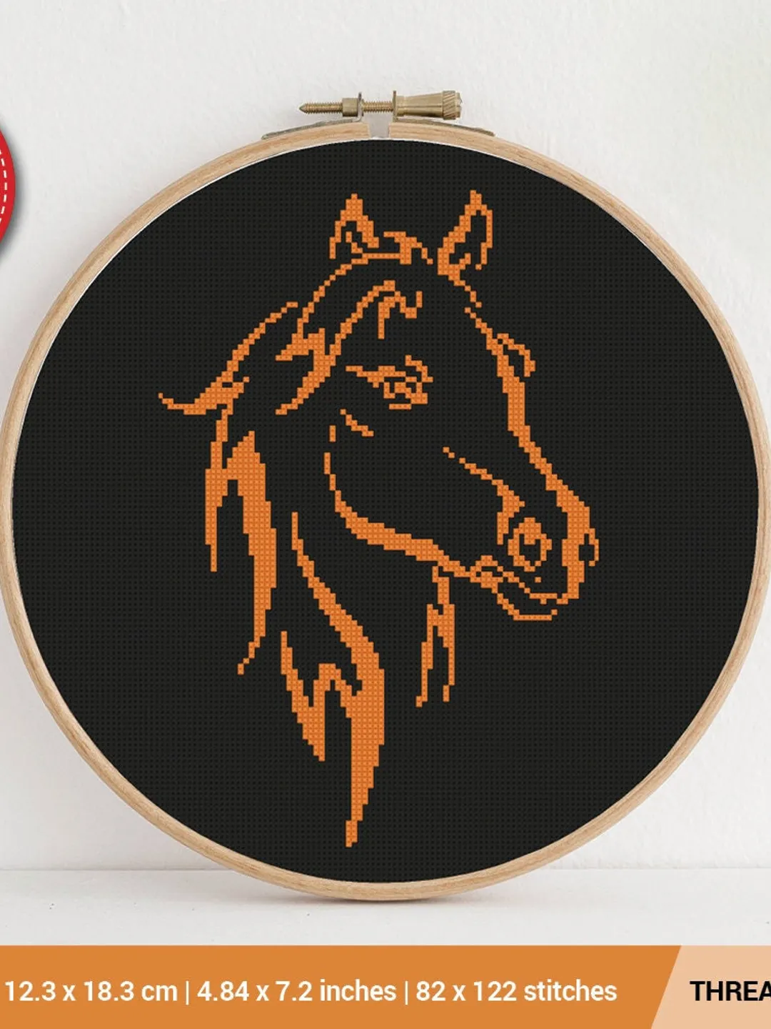 Horse silhouette Cross stitch pattern | Embroidery Pattern | Instant Download | Embroidery Designs