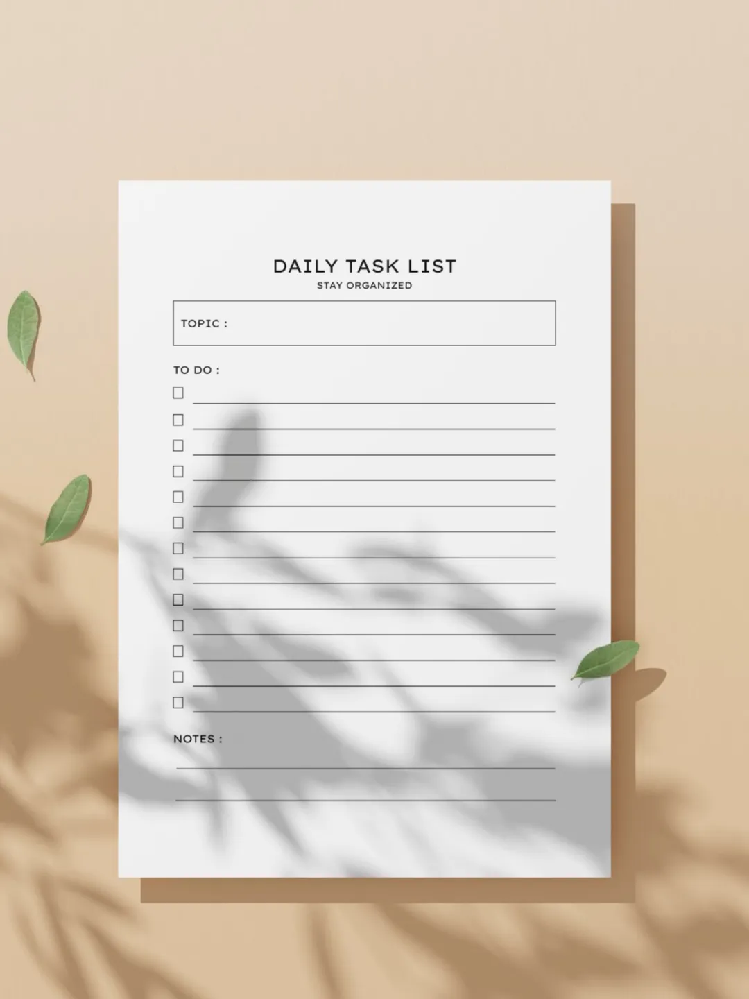Printable Daily Task List.pdf Minimalist Daily Task List Printable, Simple To Do Organizer (A4 PDF ...