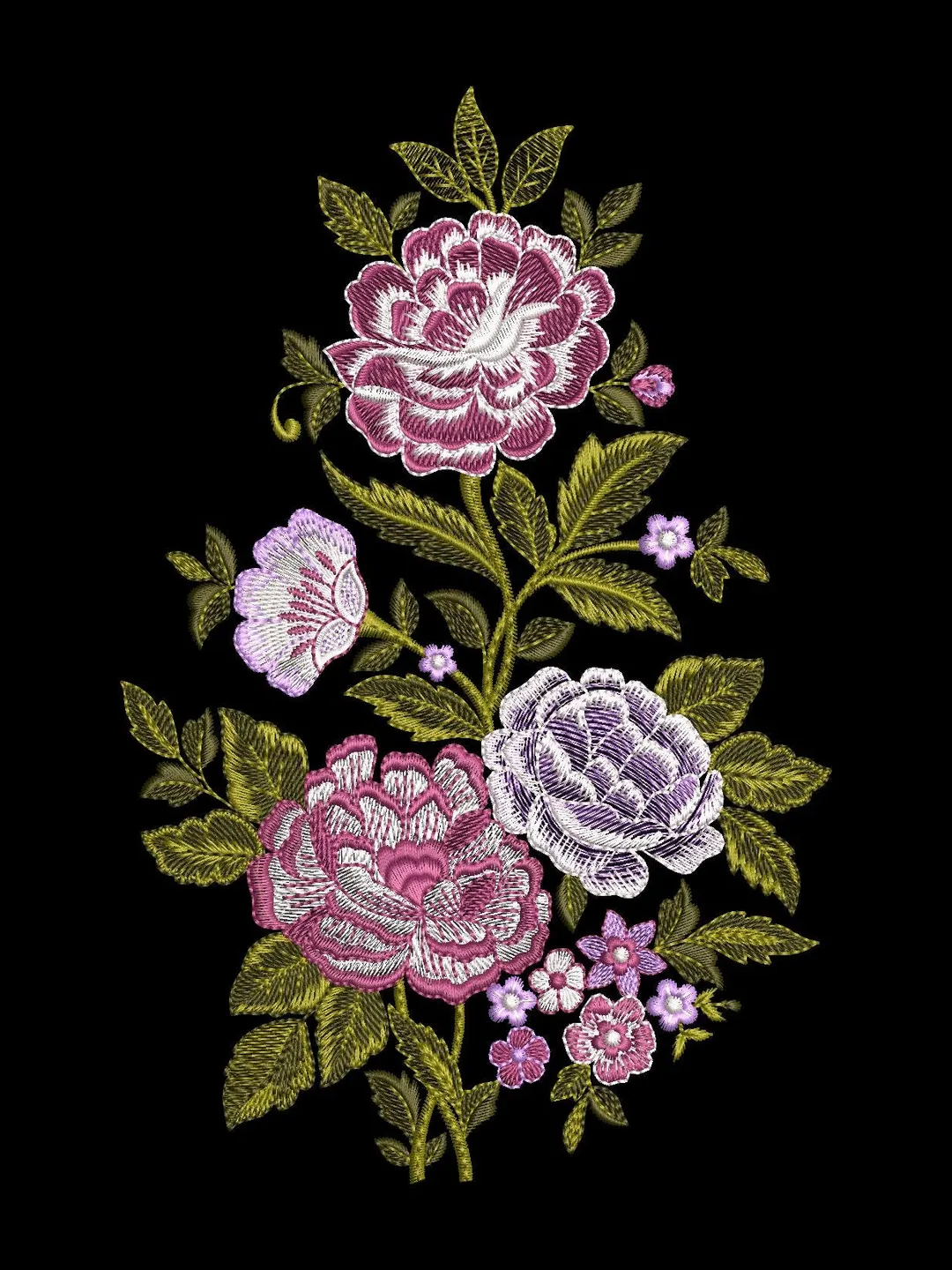 Rose Embroidery Design Floral big Pattern (PES DST JEF etc.(Digital Download)