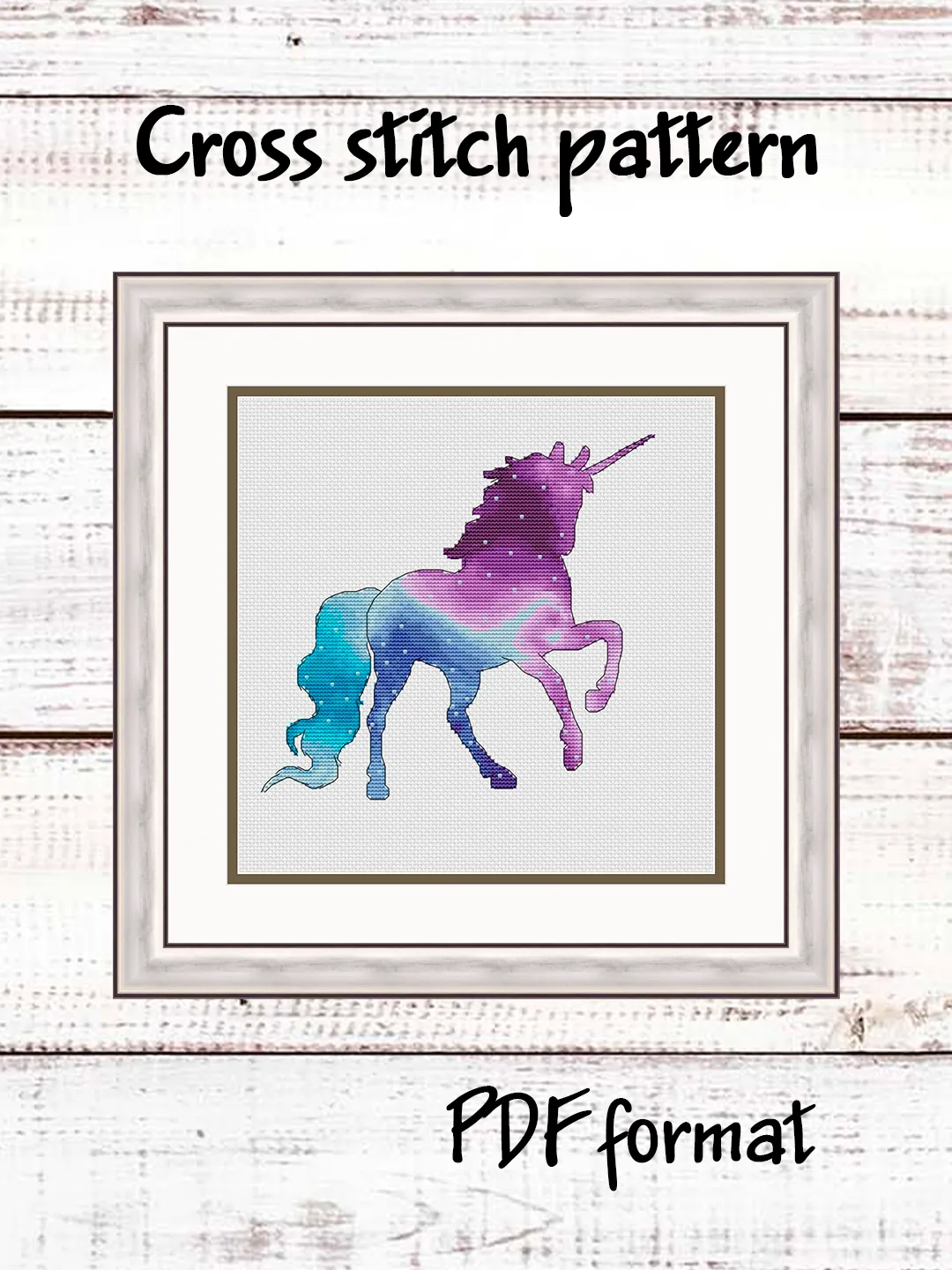 PDF Unicorn cross stitch pattern, Unicorn Embroidery Pattern, Unicorn xstitch pattern modern, Unicorn chart Galaxy
