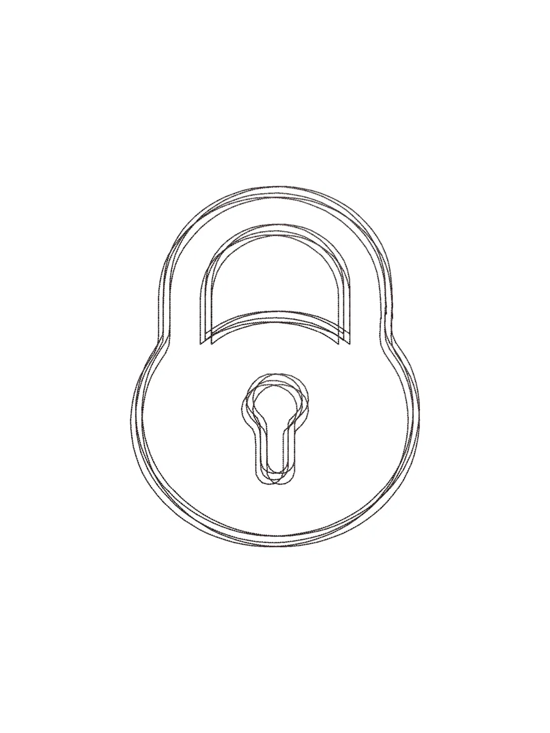 Lock scribble stitch embroidery design,Lock embroidery design,Fun embroidery design,INSTANT DOWNLOAD-1370