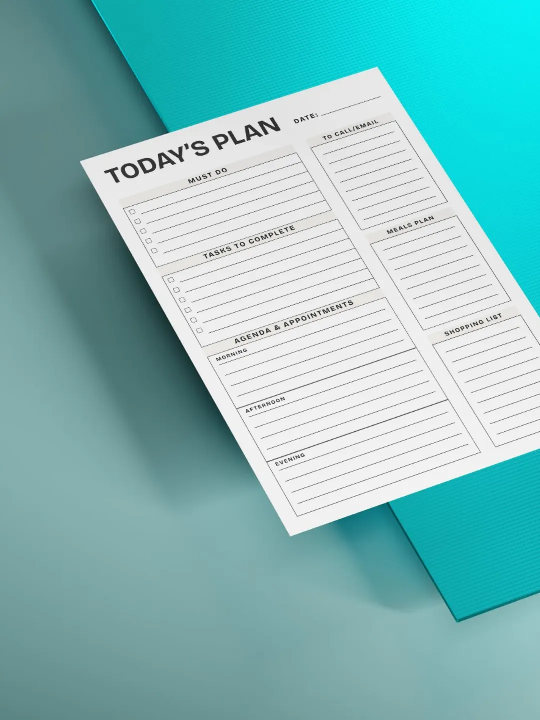 Minimalist Daily Planner, Undated Schedule, Task Management PDF ...