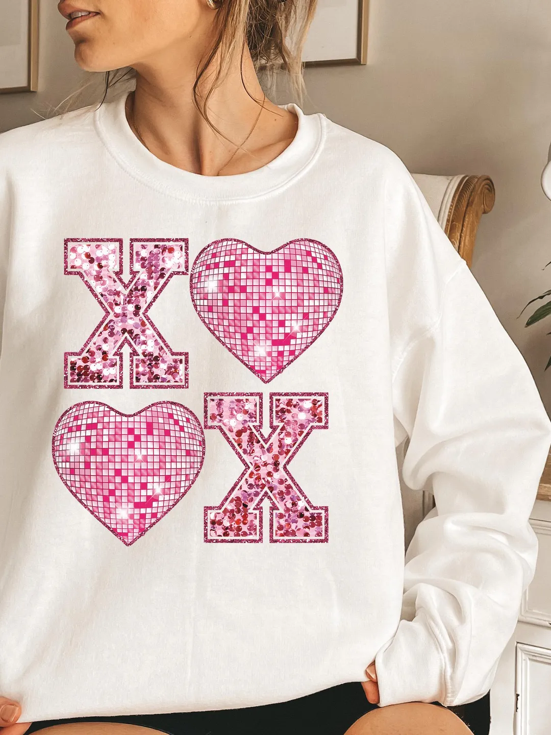XOXO Faux Sequin PNG Disco Ball Valentine, Valentines Day Png, love png ...