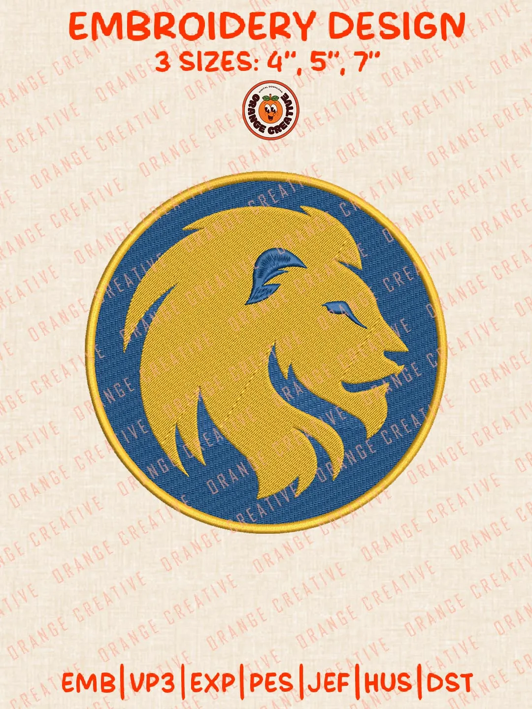 East Texas A&M Lions Embroidery Design, NCAA Team Logo Embroidery Design, Machine Embroidery Design File, 4 Sizes, Digital Download