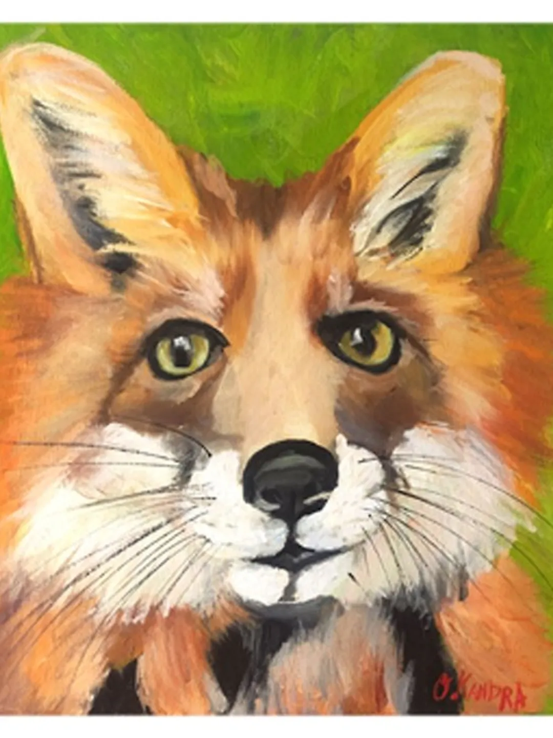 Fox Original Painting Animal Oil Art Fox Wildlife Wall Art