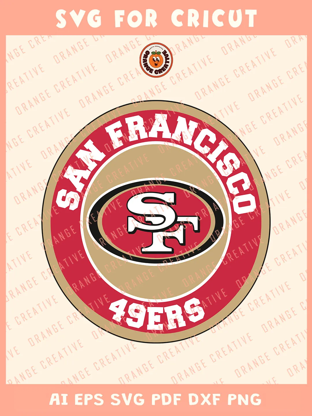 San Francisco 49ers Football Team Round Logo Svg, NFL 49ers Svg, NFL ...
