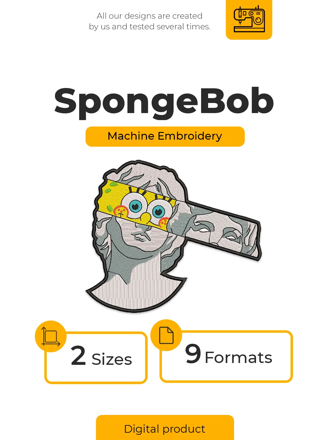 SpongeBob Embroidery Design File/ SpongeBob SquarePants Embroidery ...
