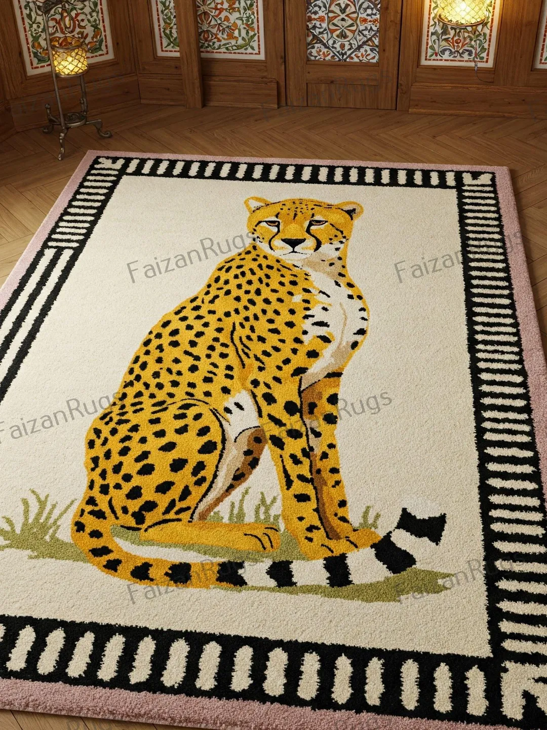 leopard rug, Handmade rug, Modern rug,  Large area rug, Home rug, Living room rug,Dining decor, Bedroom rug,3x5,4x6,5x7,8x10,9x12,10x14,6x9.