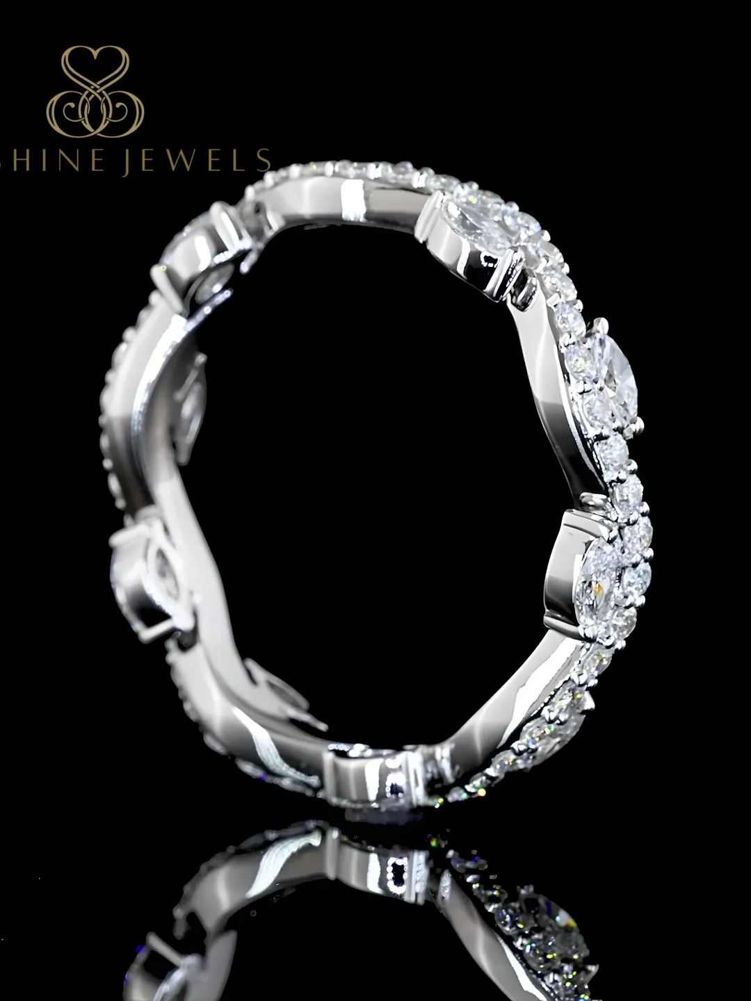 Lab Grown Diamond Eternity Band, 18k White Gold Wedding Ring