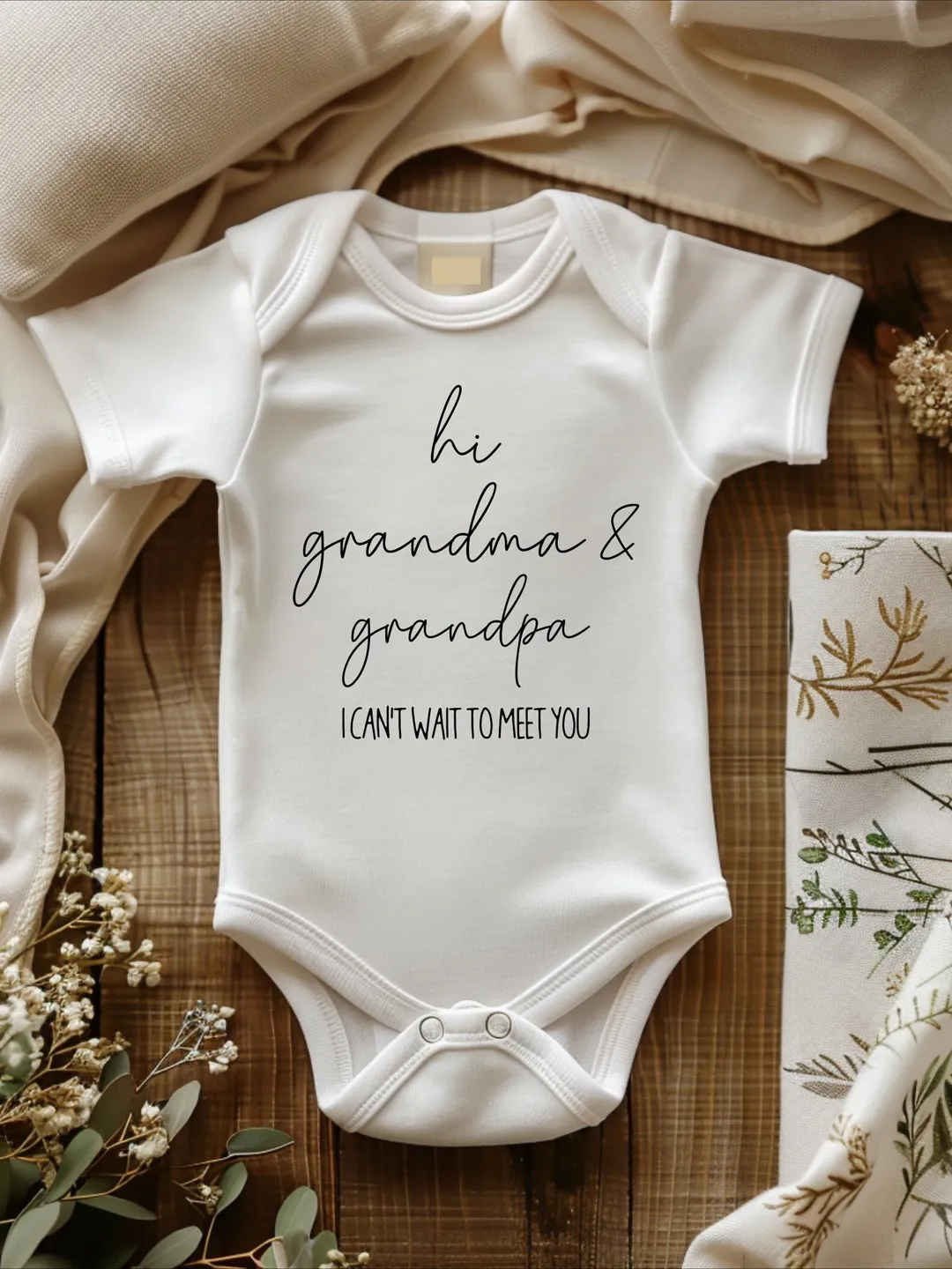 Pregnancy Announcement Baby Bodysuit, Grandma & Grandpa Surprise (Unisex Infant)