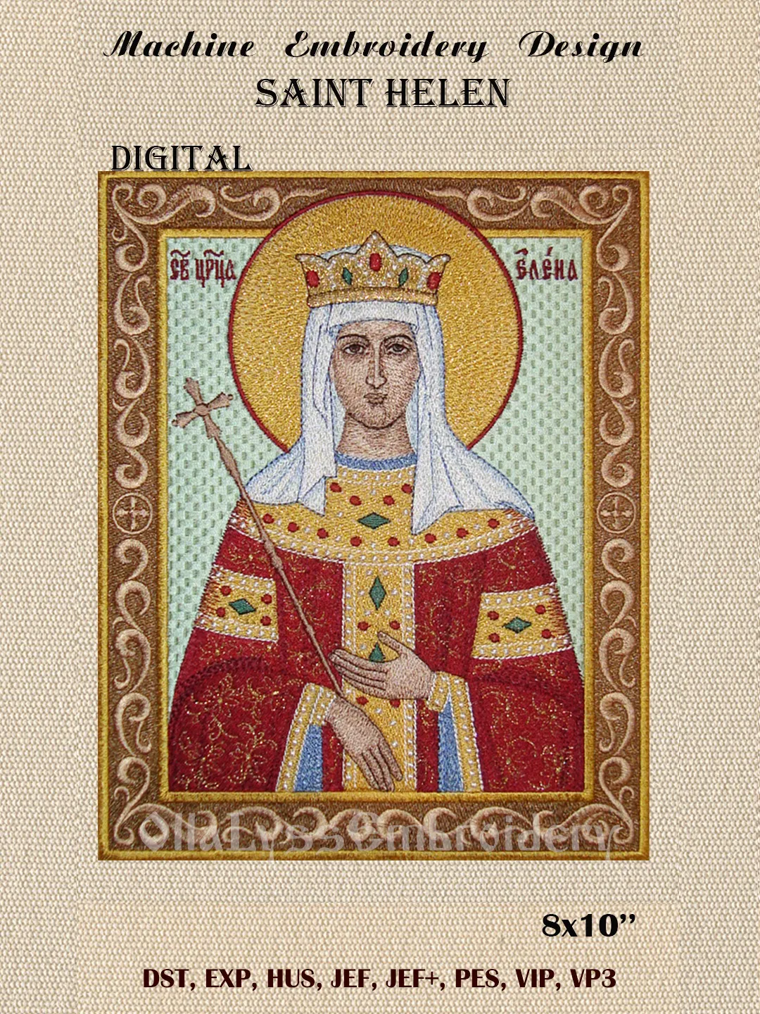 Saint Helen embroidery design