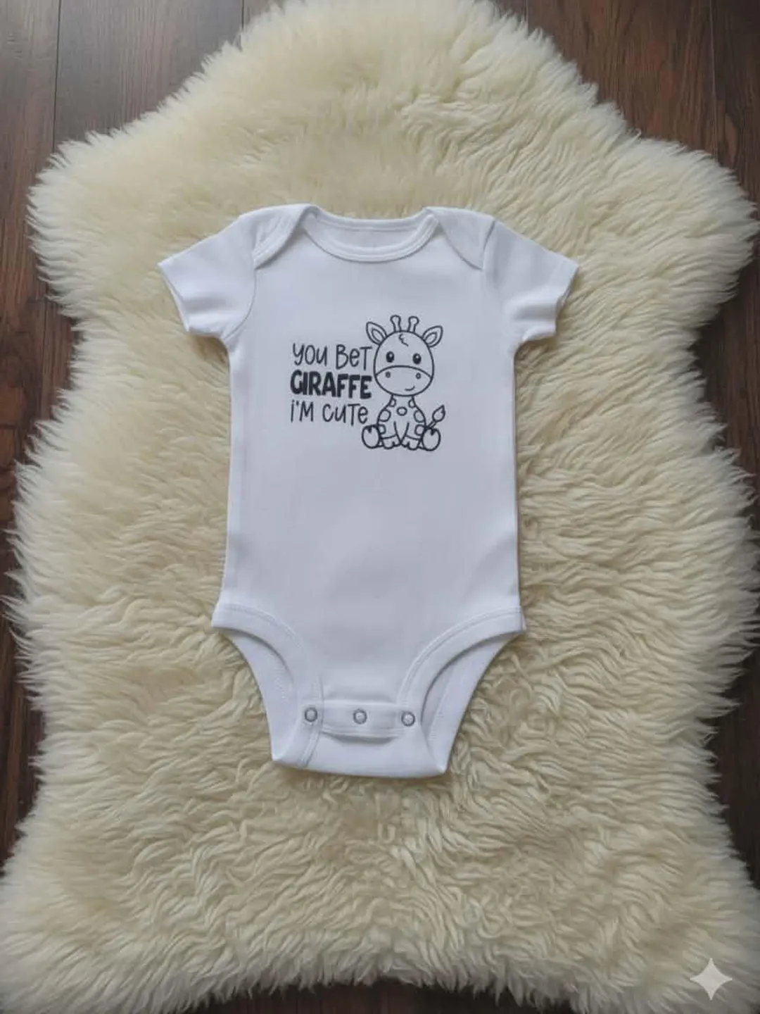 Giraffe Baby Onesie, Cute "You Bet Giraffe I'm Cute" Bodysuit, Baby Shower Gift, Cotton Infant Jumpsuit